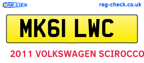 MK61LWC are the vehicle registration plates.