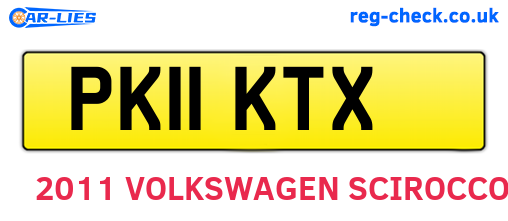 PK11KTX are the vehicle registration plates.