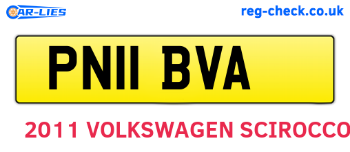 PN11BVA are the vehicle registration plates.