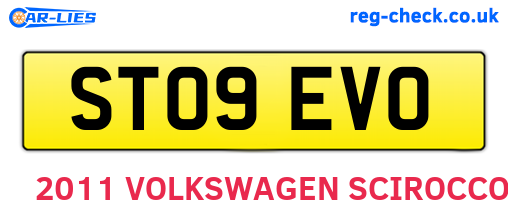 ST09EVO are the vehicle registration plates.