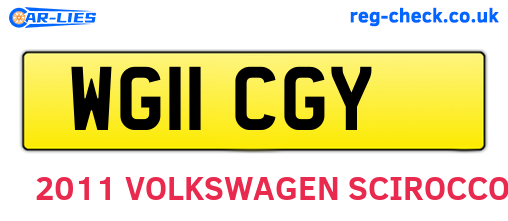 WG11CGY are the vehicle registration plates.
