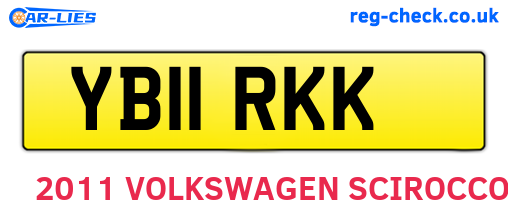 YB11RKK are the vehicle registration plates.