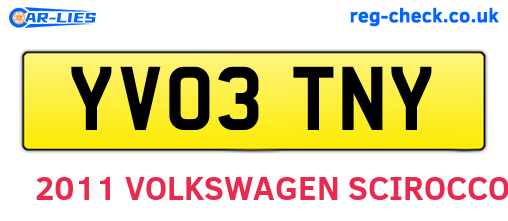 YV03TNY are the vehicle registration plates.