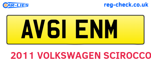 AV61ENM are the vehicle registration plates.