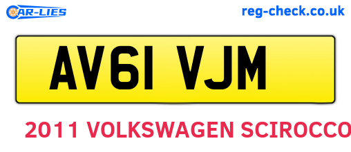 AV61VJM are the vehicle registration plates.
