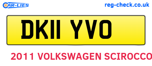 DK11YVO are the vehicle registration plates.