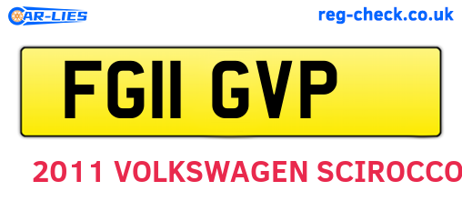 FG11GVP are the vehicle registration plates.