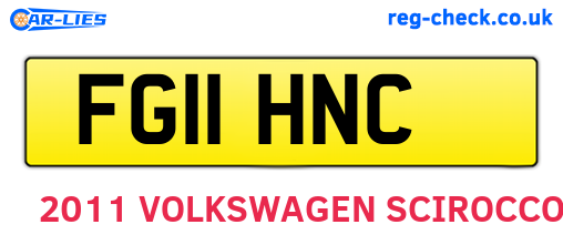 FG11HNC are the vehicle registration plates.