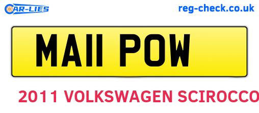 MA11POW are the vehicle registration plates.