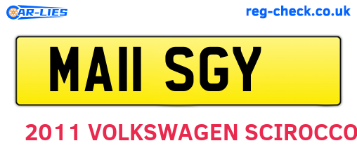 MA11SGY are the vehicle registration plates.