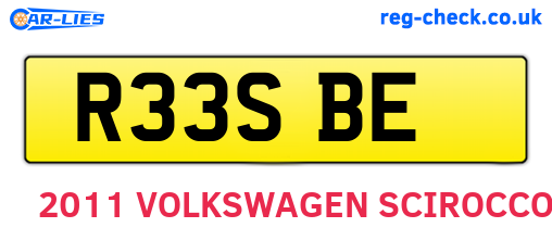R33SBE are the vehicle registration plates.