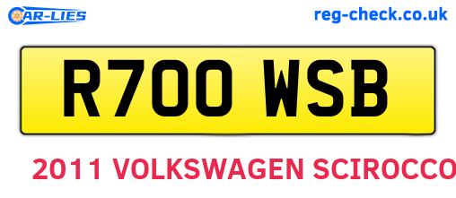 R700WSB are the vehicle registration plates.