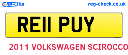 RE11PUY are the vehicle registration plates.