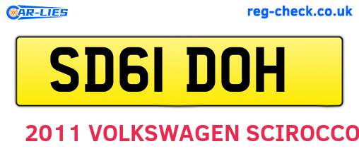 SD61DOH are the vehicle registration plates.