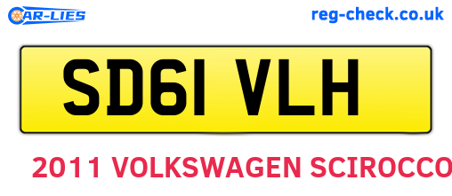 SD61VLH are the vehicle registration plates.