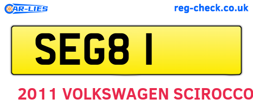 SEG81 are the vehicle registration plates.