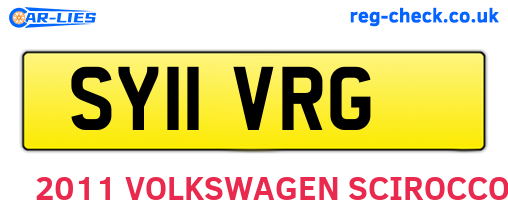 SY11VRG are the vehicle registration plates.