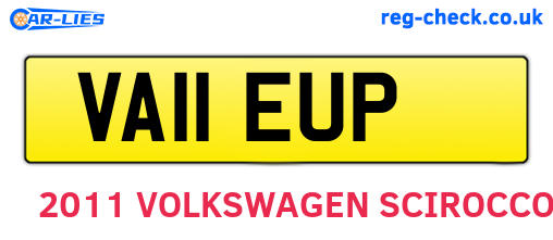 VA11EUP are the vehicle registration plates.