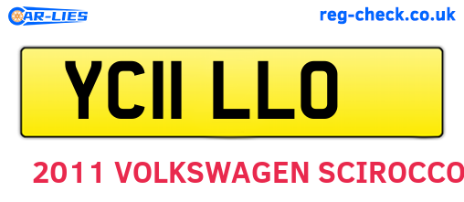 YC11LLO are the vehicle registration plates.