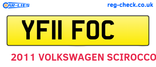 YF11FOC are the vehicle registration plates.