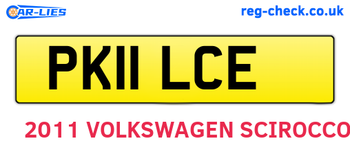PK11LCE are the vehicle registration plates.