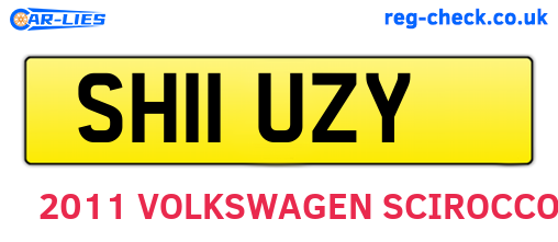 SH11UZY are the vehicle registration plates.