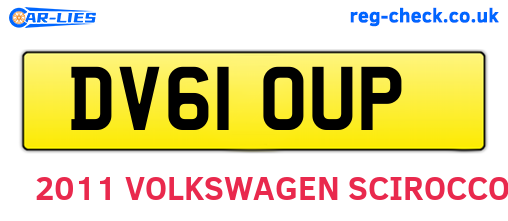 DV61OUP are the vehicle registration plates.
