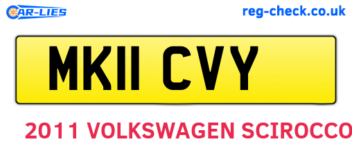 MK11CVY are the vehicle registration plates.