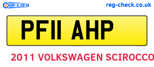 PF11AHP are the vehicle registration plates.