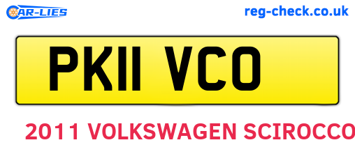 PK11VCO are the vehicle registration plates.