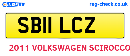 SB11LCZ are the vehicle registration plates.