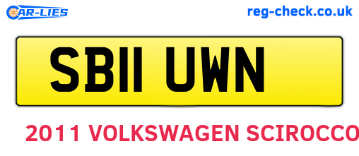 SB11UWN are the vehicle registration plates.
