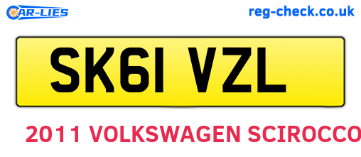 SK61VZL are the vehicle registration plates.