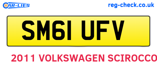 SM61UFV are the vehicle registration plates.
