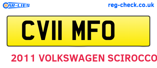 CV11MFO are the vehicle registration plates.