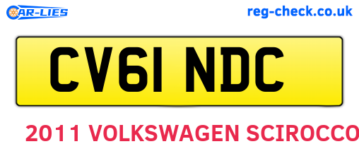 CV61NDC are the vehicle registration plates.