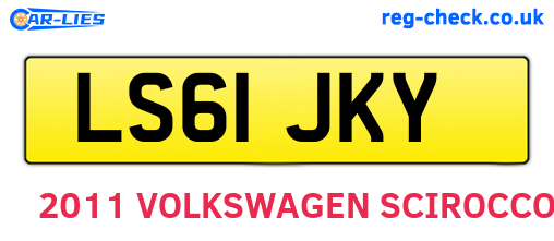 LS61JKY are the vehicle registration plates.