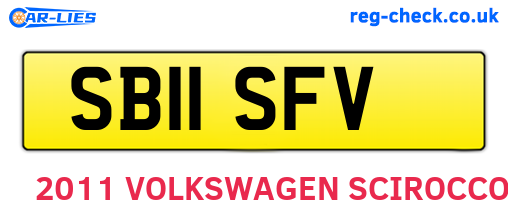 SB11SFV are the vehicle registration plates.