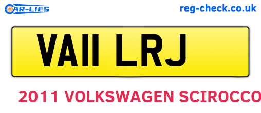 VA11LRJ are the vehicle registration plates.
