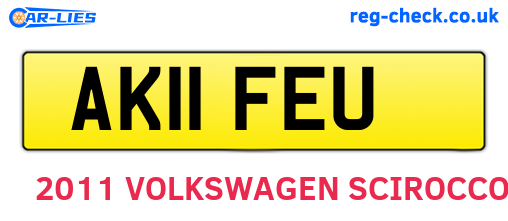 AK11FEU are the vehicle registration plates.