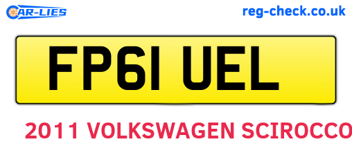 FP61UEL are the vehicle registration plates.