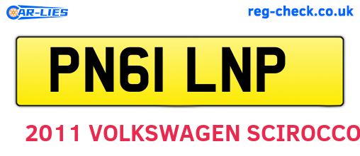 PN61LNP are the vehicle registration plates.