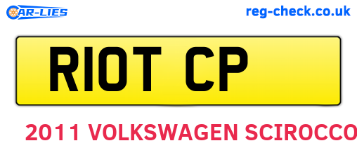 R10TCP are the vehicle registration plates.