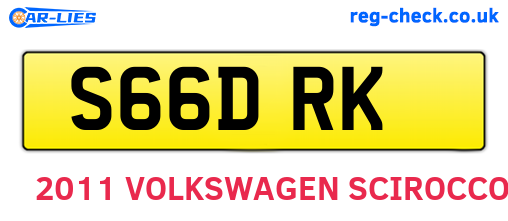 S66DRK are the vehicle registration plates.