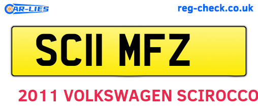 SC11MFZ are the vehicle registration plates.