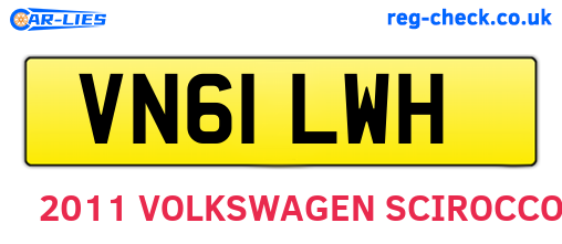VN61LWH are the vehicle registration plates.