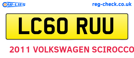 LC60RUU are the vehicle registration plates.