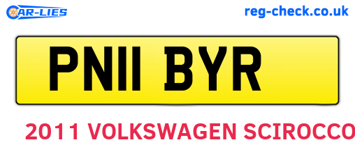 PN11BYR are the vehicle registration plates.