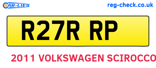 R27RRP are the vehicle registration plates.