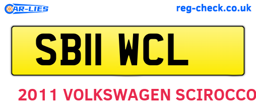 SB11WCL are the vehicle registration plates.